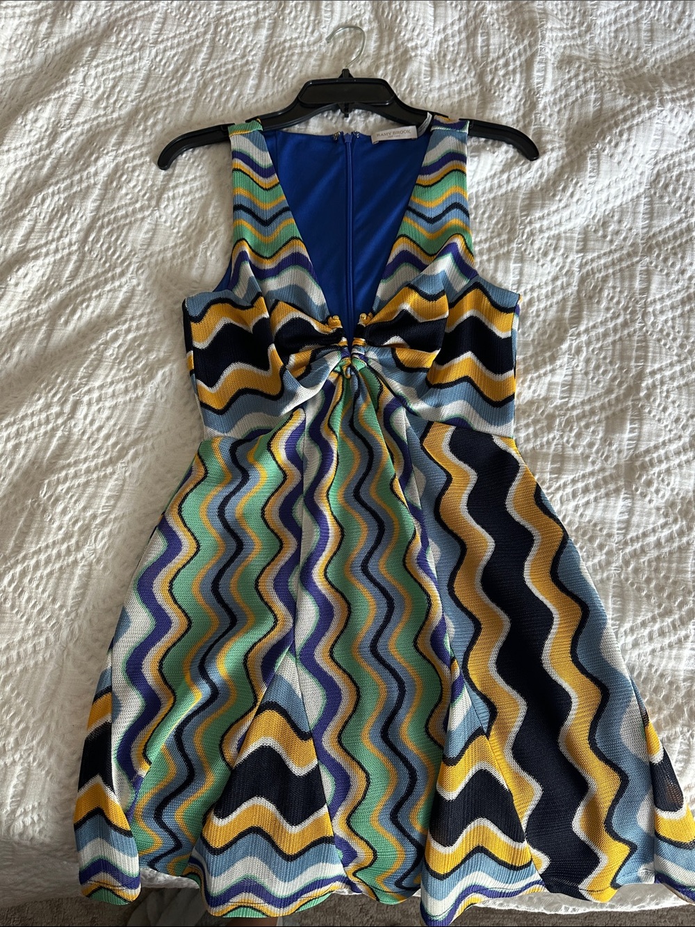 Ramy Brook Multicolor Wave-Print Fit & Flare Dress